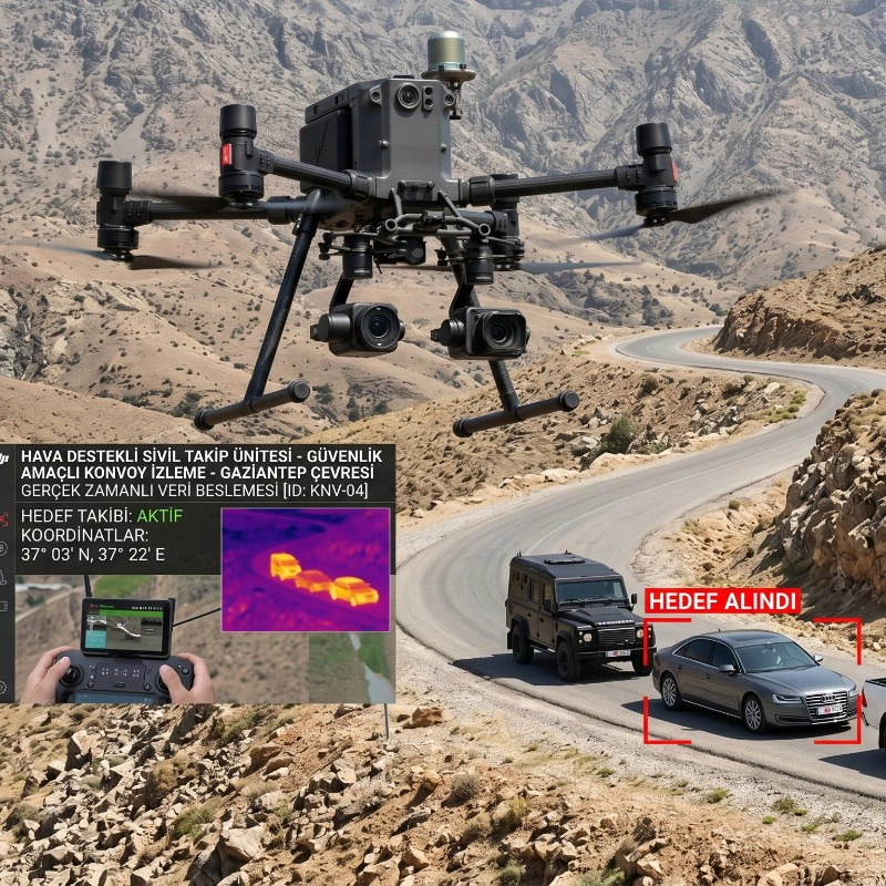 Hava Destekli Dronla Araç Takibi